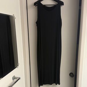 Eileen Fisher Elegant Black Sleeveless Maxi Dress